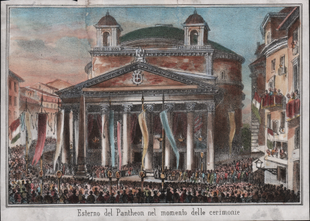 Esterno del Pantheon nel momento delle cerimonie