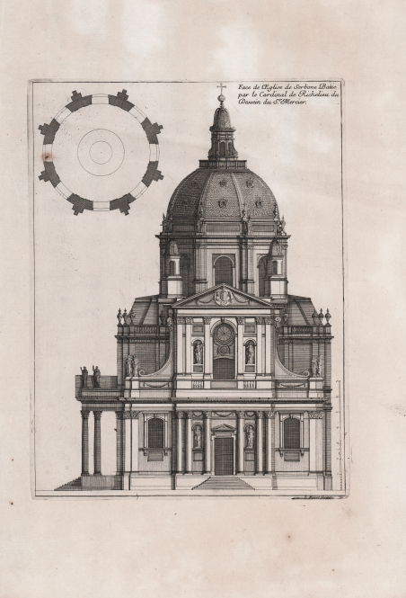 Face de l'Eglise de Sorbone Batie par le Cardinal de …