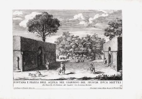 Fontana e Piazza dell Aquila nel Giardino del Signor Duca …