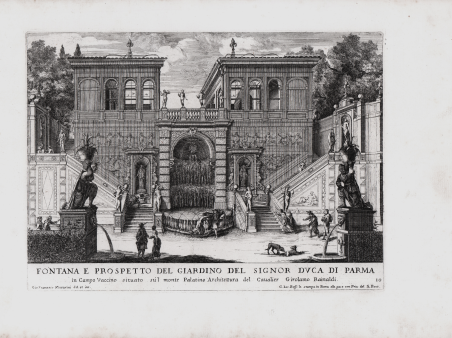 Fontana e Prospetto del Giardino del Signor Duca di Parma