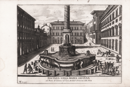 Fontana nella Piazza Colonna