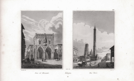 Foro de' Mercanti. Bologna. Due Torri.