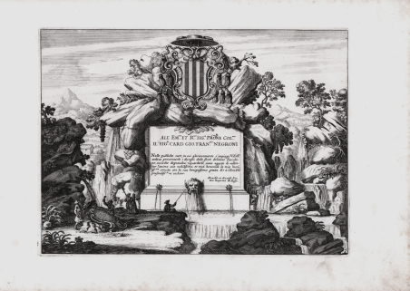 Frontespizio allegorico de Le fontane delle ville di Frascati, nel …