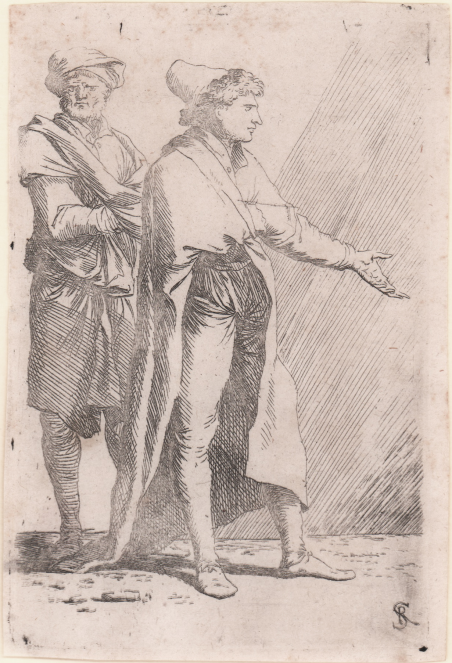 Giovane seguito da un servo