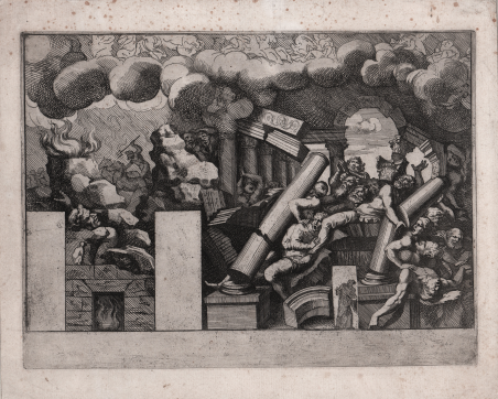 I Giganti colpiti dalle macerie