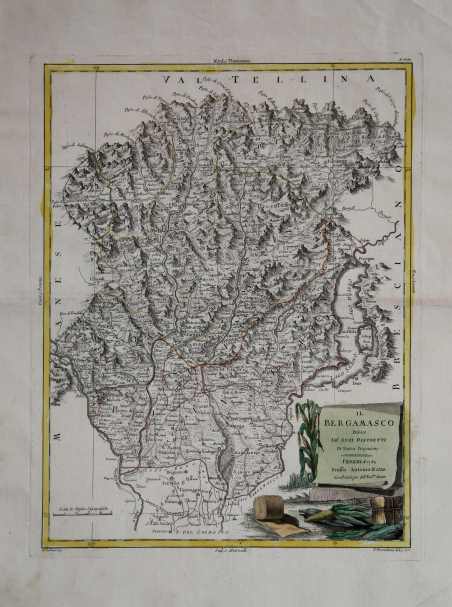 Il Bergamasco diviso ne suoi distretti di nuova proiezione