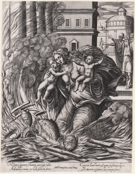 La moglie di Asdrubale si getta tra le fiamme