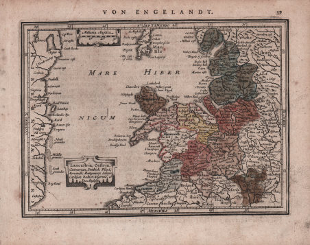 Lancastria, Cestria, Caernavan, Denbich, Flint, Merionidh, Montgomery.