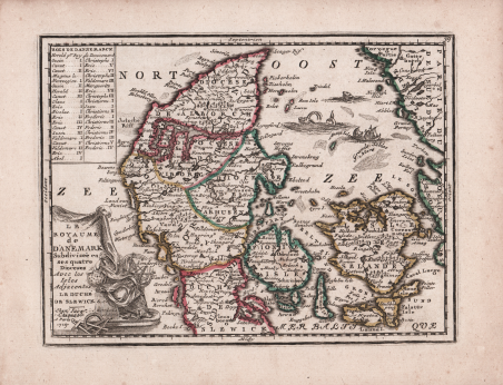 Le Royaume de D'Anemark Subdivisée en ses quatre Dioceses