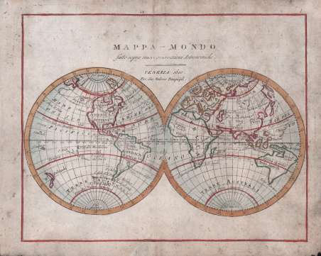 Mappa-Mondo fatto sopra nuove osservazioni Astronomiche