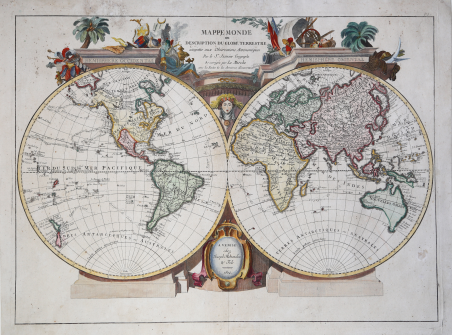 Mappe Monde ou Description du Globe Terrestre