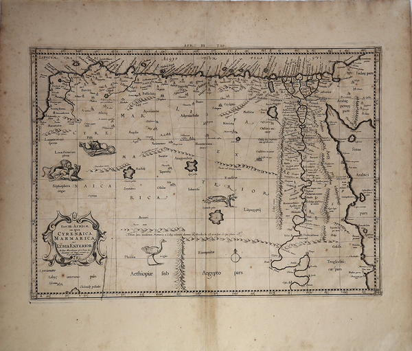 Tab.III Africae, in qua Cyrenaica, Marmarica, ac Lybia Exterior.