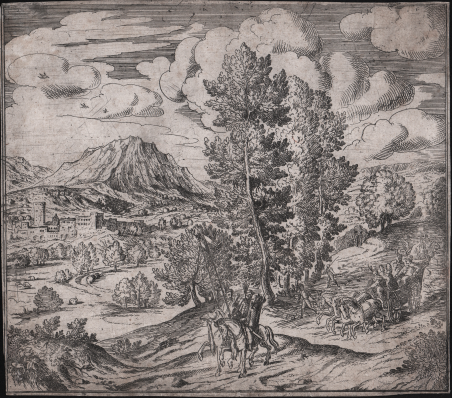 Paesaggio con cavalieri