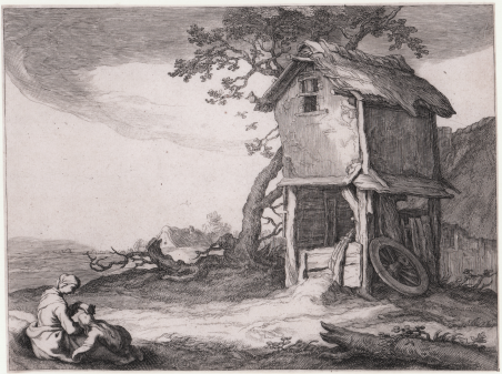 Paesaggio con due figure in primo piano