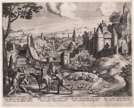 Paesaggio con pastori in preghiera