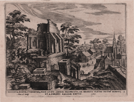 Paesaggio con rovine di un tempio