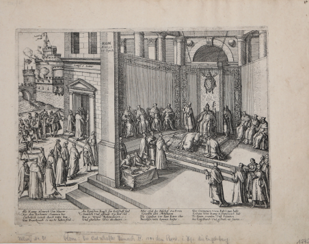 Papa Clemente VIII assolve ufficialmente Enrico IV di Navarra a …