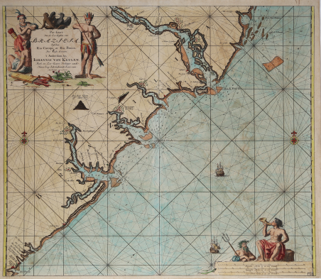Pas-kaart Van de Zee-Kusten van Brazilia.