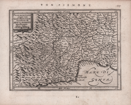 Pedemontana regio cum Genuensium territorio & Montisferrati Marchionatu