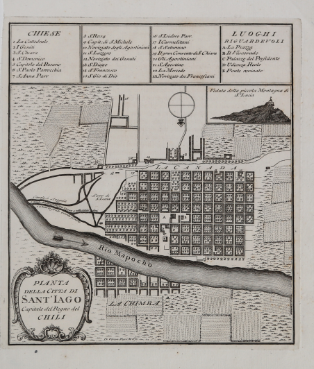 Pianta della Citta di Sant'Iago Capitale del Regno del Chili