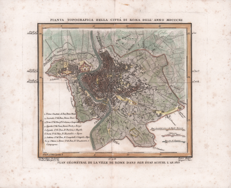 Pianta Topografica della CittÃ di Roma dell'anno MDCCCXII
