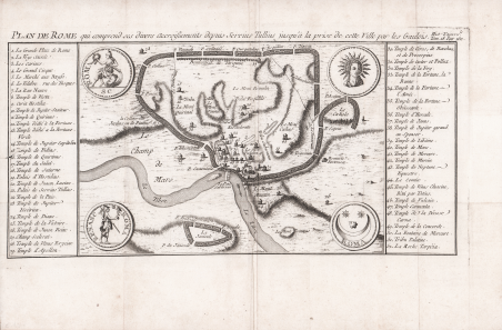 Plan de Rome qui comprend ses divers accroissements depuis Servius …