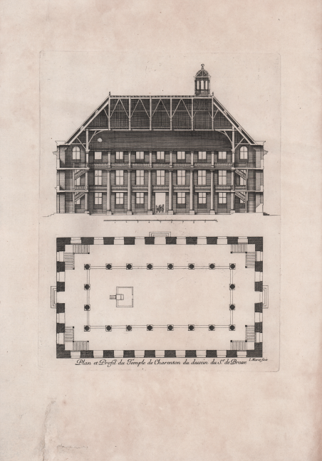 Plan et Profil du Temple de Charenton du dessein du …