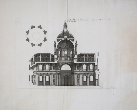 Profil de l'Eglise de Sorbone batie par le Card. de …