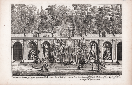 Prospectus theatri, et lapsus aquarum Villae Ludovisiae in Frascati