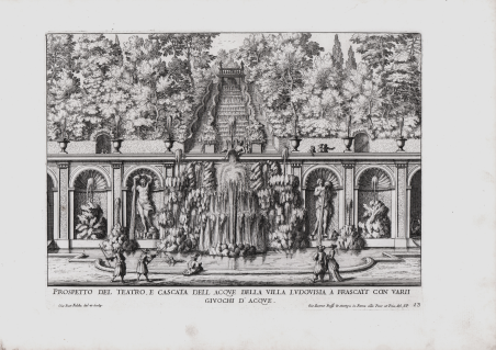 Prospetto del Teatro, e della Cascata dell Acque della Villa …