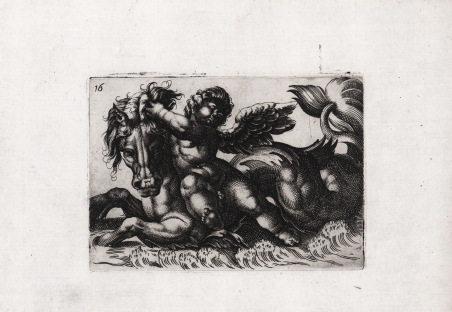 Putto sopra un cavallo marino