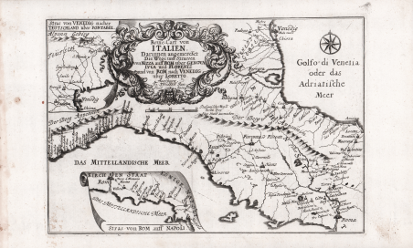 Reyse-Cart von ITALIEN, Darinnen angemercket Die Wege und Strassen