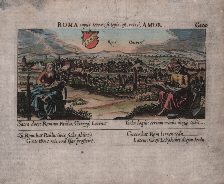 Roma caput terrae, si legis, est, retrò, Amor