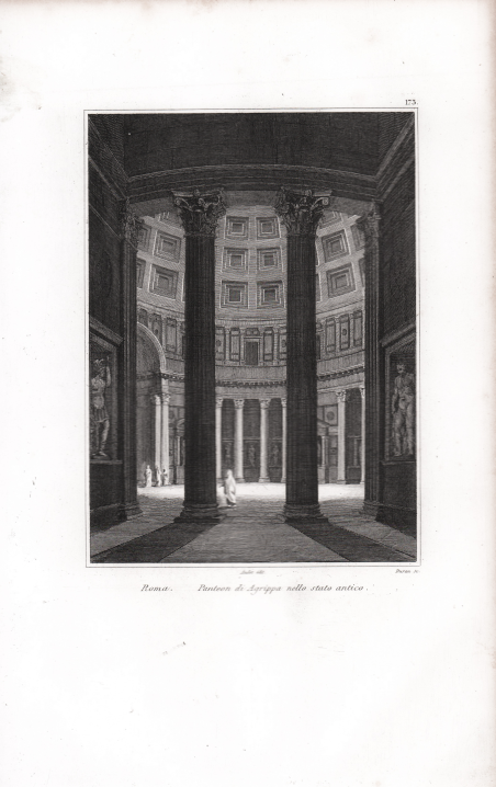 Roma. Panteon di Agrippa nello stato antico.