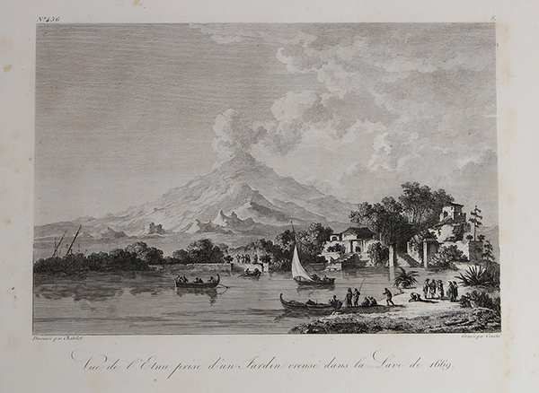 Vue de l’Etna prise d’un Jardin oreusé dans la Lave …