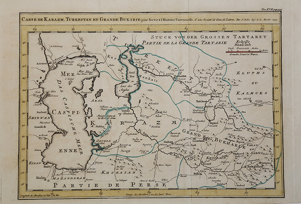 Carte de Karazm Turkestan et Grande Bukarie