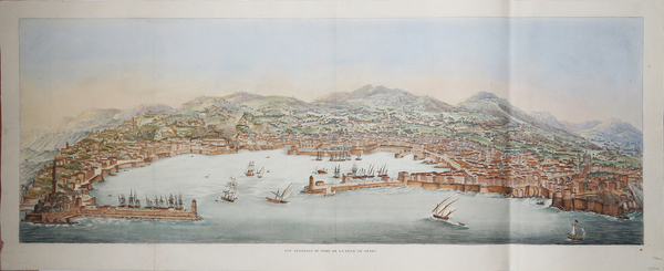 Vue Générale Du Port De La Ville de Gènes