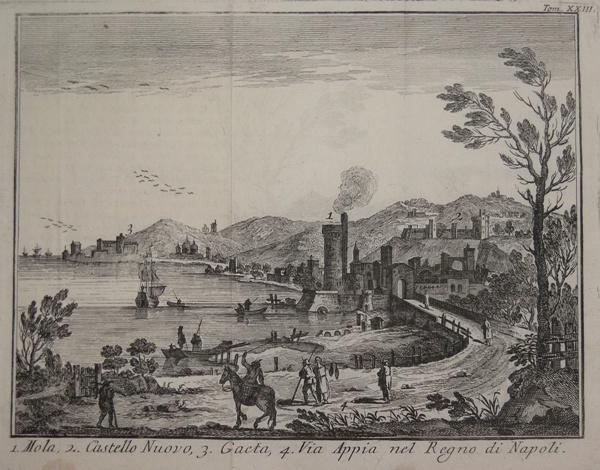 1. Mola, 2. Castello Nuovo, 3. Gaeta, 4.Via Appia nel …