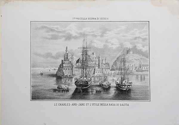 Le Charles-and Jane et l'Utile nella rada di Gaeta