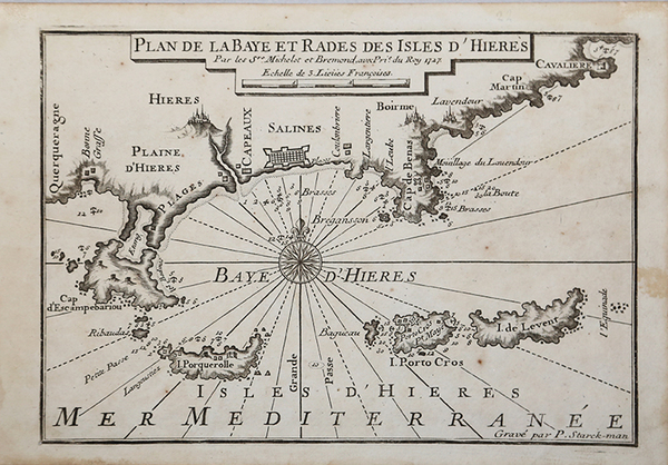 Plan de la Baye et Rades des Isles D'Hieres