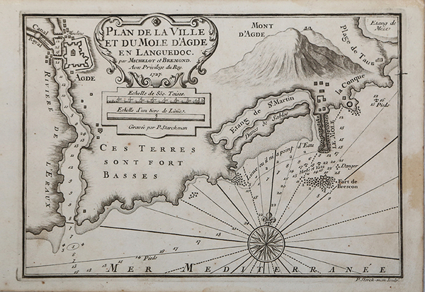 Plan de Ville et du Mole D'Agde en Languedoc