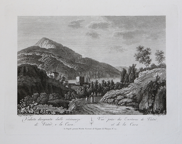 Veduta disegnata dalle vicinanze di Vietri, e la Cava
