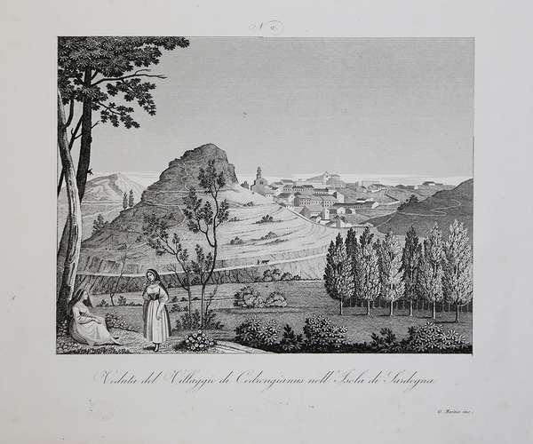 Veduta del Villagio di Codrongianus nell'Isola di Sardegna