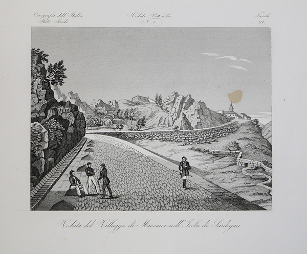 Veduta del Villaggio di Macomer nell'Isola di Sardegna