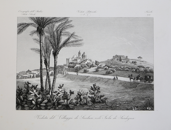 Veduta del Villaggio di Sanluri nell'Isola di Sardegna