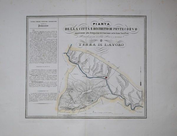 Pianta della città e distretto di Pontecorvo appartenente alla Delegazione …