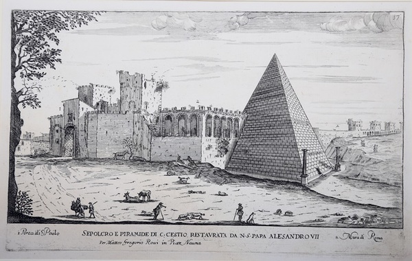 Sepolcro e Piramide di C. Cestio restaurata da N.S. papa …