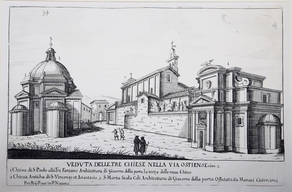 Veduta delle tre chiese nella via Ostiense…