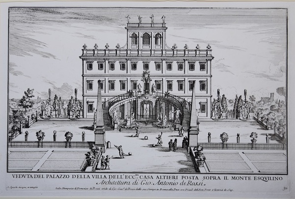 Veduta del palazzo della Villa dell'Ecc.ma casa Altieri posta sopra …