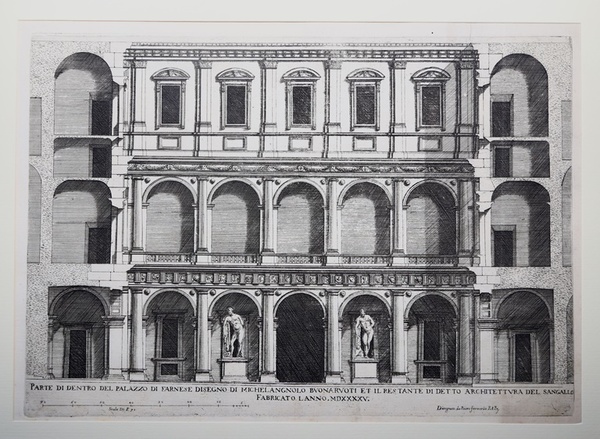 Parte di dentro del palazzo di Farnese disegno di Michelangnolo …